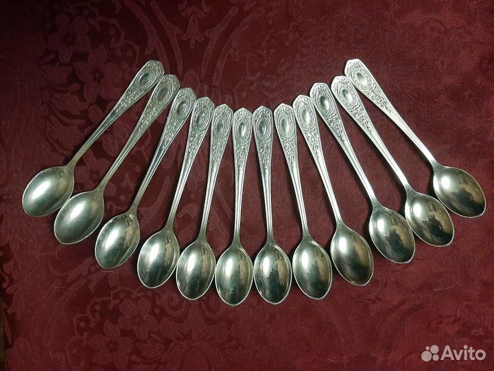 Чайные ложки мельхиор СССР 12 шт