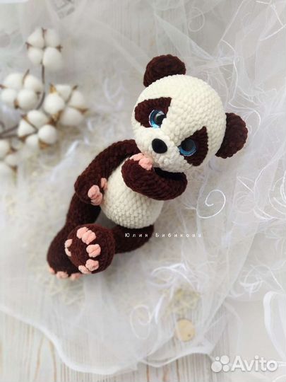 Панда вязаная медведь