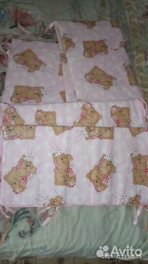 Бортики в кроватку+детский матрас