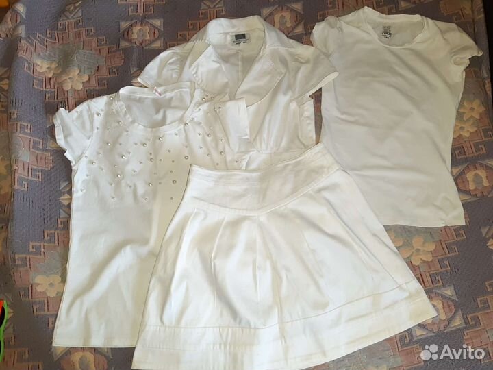 Пакет белых летних вещей размера xs-s