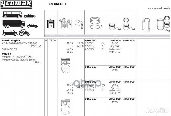 79,50 mm. Сил 3/4 Порш.+палец,с кольцами 416600