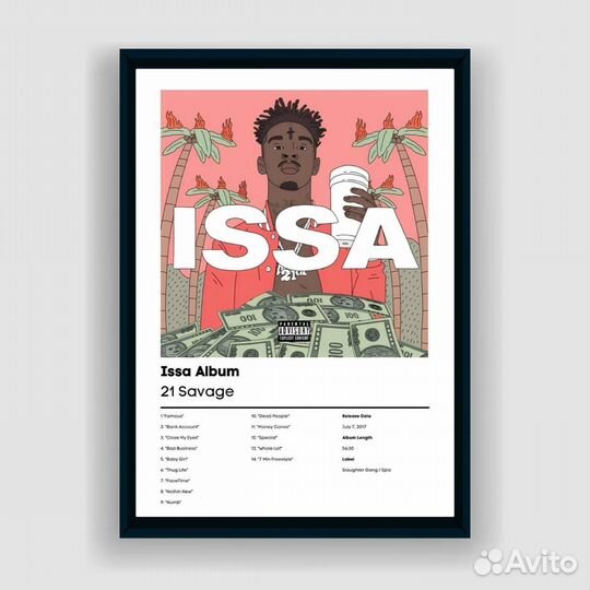 Постер 21 Savage - Issa Album (А2)