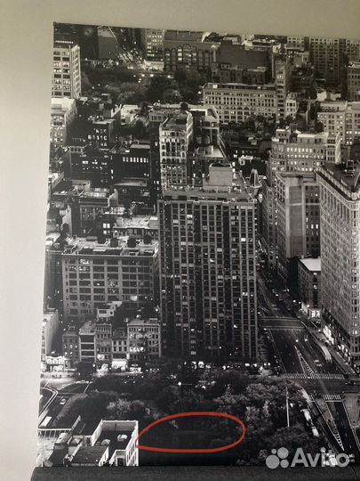 IKEA картина Нью-Йорк черно-белая 200 на 140 см