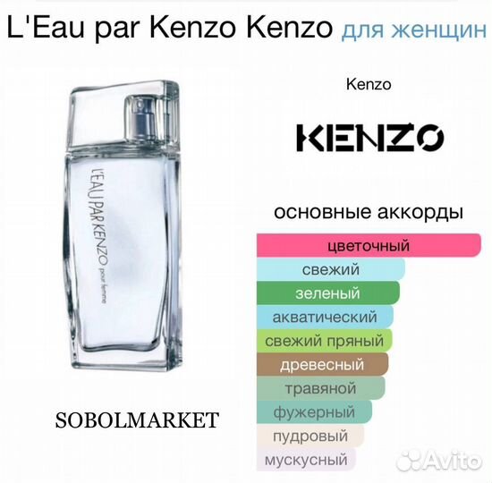 Туалетная вода женская kenzo l'eau par kenzo