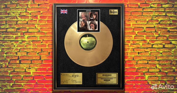 The Beatles Let It Be золотой винил с автографами