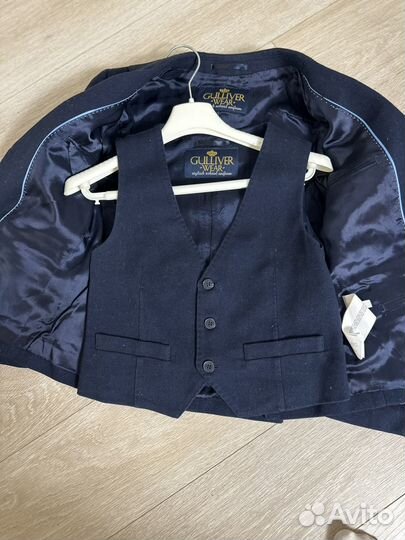 Школьный костюм тройка для мальчика 128 синий