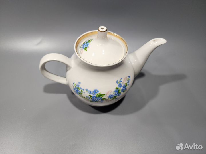 Заварочный чайник молочник СССР незабудки фарфор