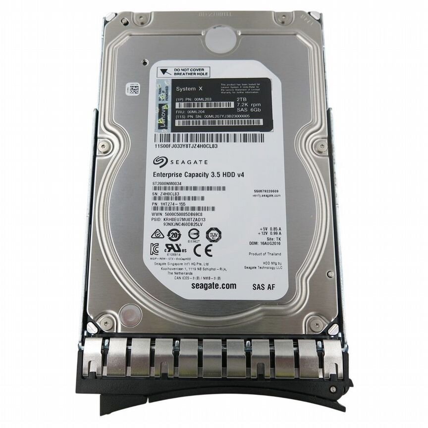 [D1212] Жесткий Диск Lenovo 00yh995 2tb Sas 3,5" Hdd D1212