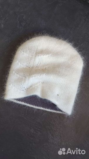 Шапка Бини двойная, пух норки, ручная работа