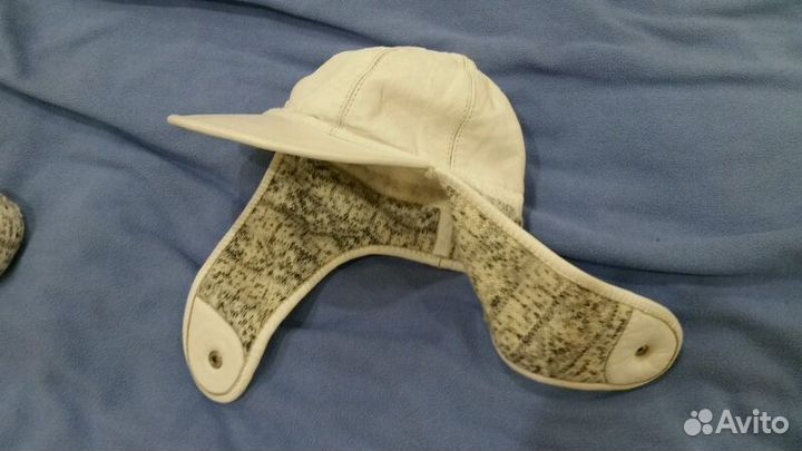 Кожанная зимняя бейсболка (ушанка, пилот)