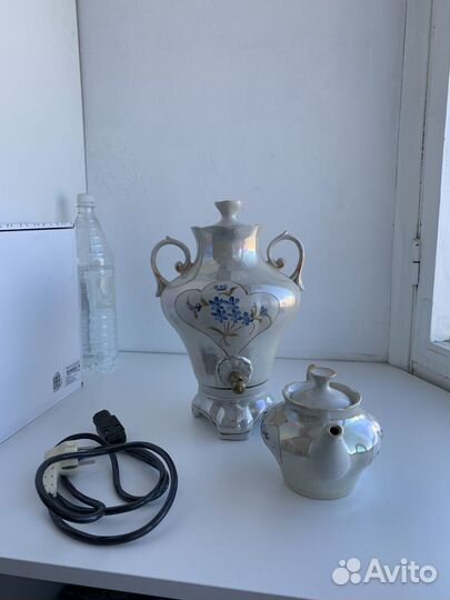 Электросамовар фарфоровый