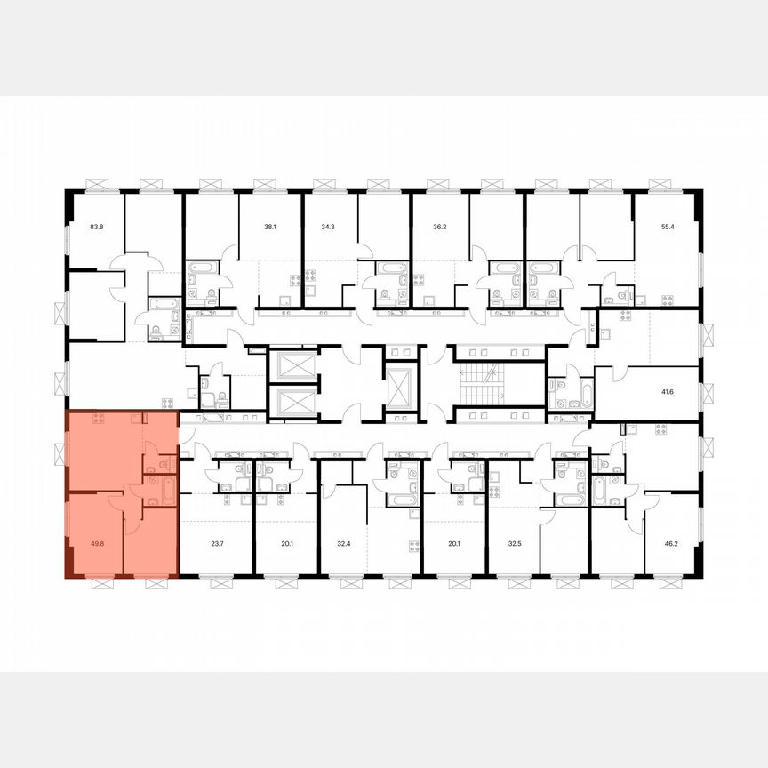 2-к. квартира, 49,8 м², 10/24 эт.