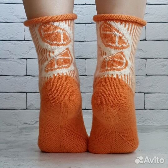 Носки вязаные шерстяные ручной работы