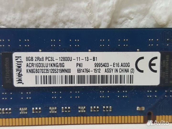 Память DDR3L 8Gb 1600MHz Kingston ACR16D3LU1KNG/8G