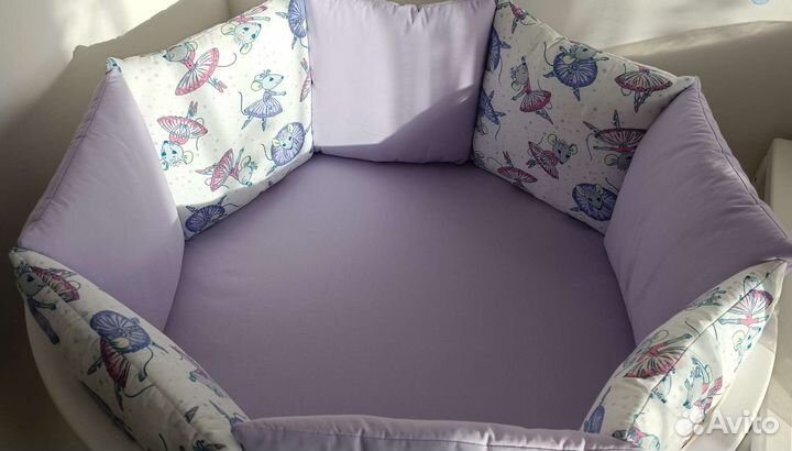 Комплект для круглой кроватки, новый