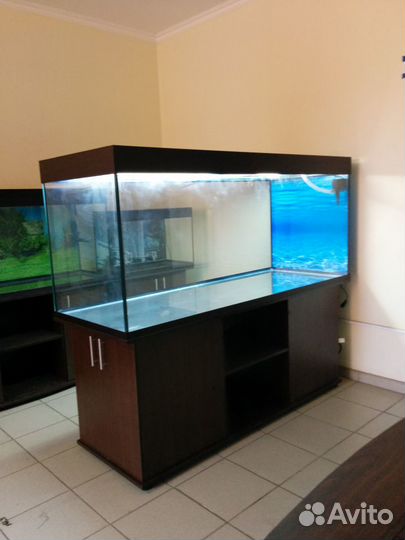 Аквариум 672 двухсторонний, свет, биофильтр, тумба