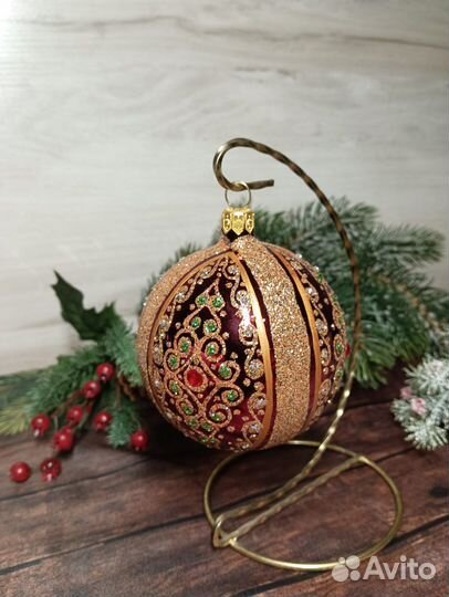 Елочные шары стекло дорого-богато 85мм