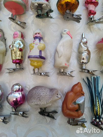 Елочные игрушки СССР на прищепке