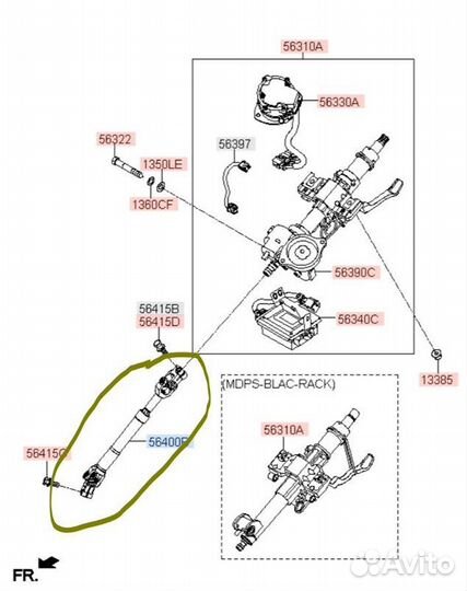 Рулевой карданчик Hyundai Tucson TL G4nahu875034