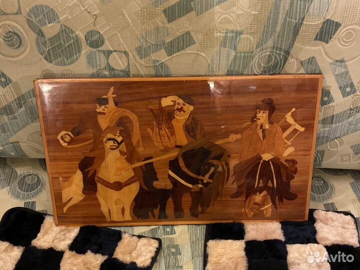 Картина из щепы на фанере лакированная