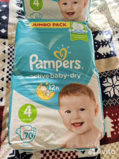 Подгузники Pampers Active Baby-Dry 4, 9-14 кг, 70