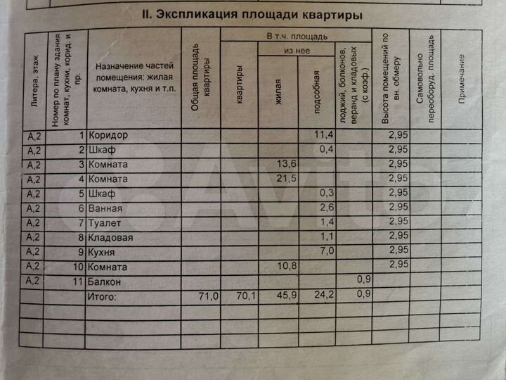 3-к. квартира, 71 м², 2/2 эт.