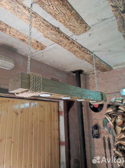 Светильник (люстра) в стиле лофт(loft) из дерева