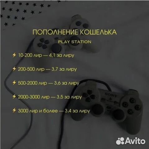 Пополнение Play Station / кошелька PSN Турция