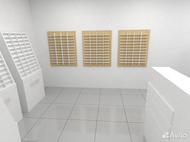 Стеллажи, витрины, подиумы для магазинов оптики