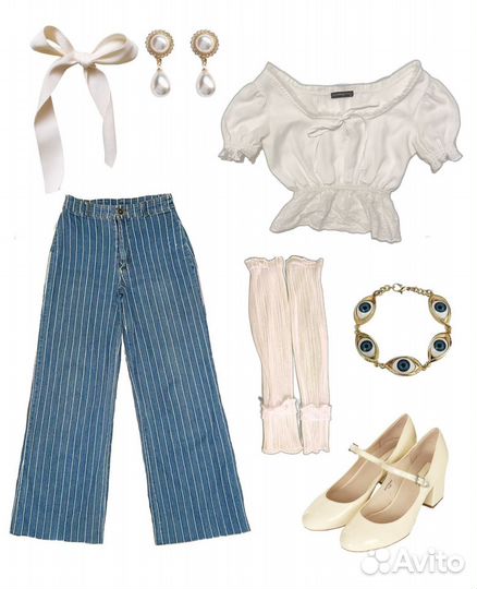 Лук в стиле cottagecore винтаж