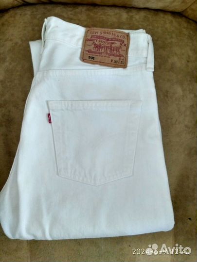 Джинсы белые, Levis, Lee, 46-48 р,плотные, оригина