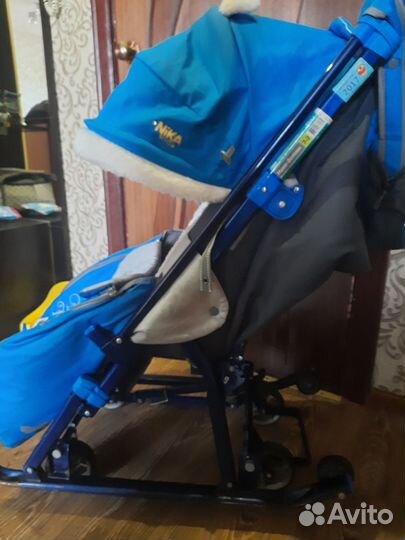 Детские санки коляска с колёсами