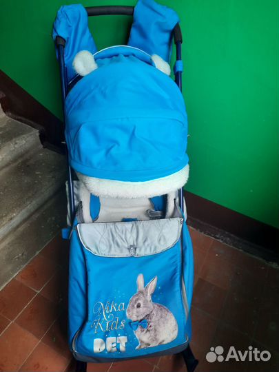 Детские санки коляска с колёсами