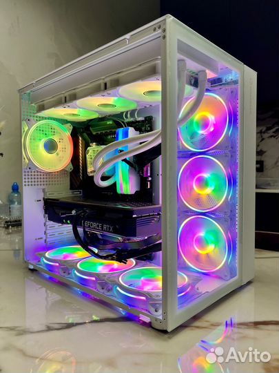 Белые RGB вентиляторы 6 штук