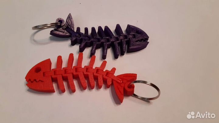 Брелок скелет рыбы