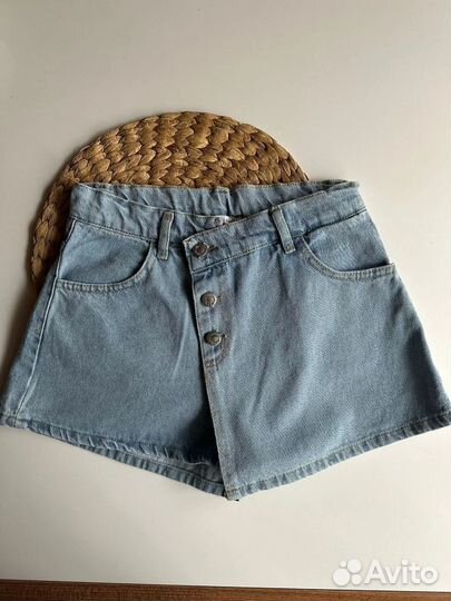 Джинсовые юбка- шорты zara