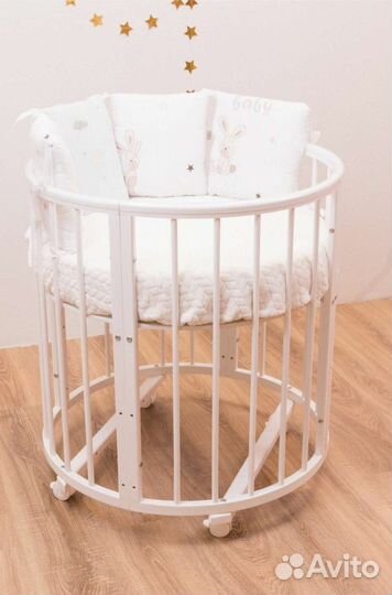 Кроватка-трансформер круг, овал 6в1 (новая)