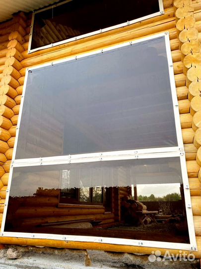 Мягкие окна для коттеджа с москитной сеткой