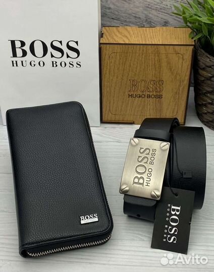 Брендовый подарочный набор ремень портмоне