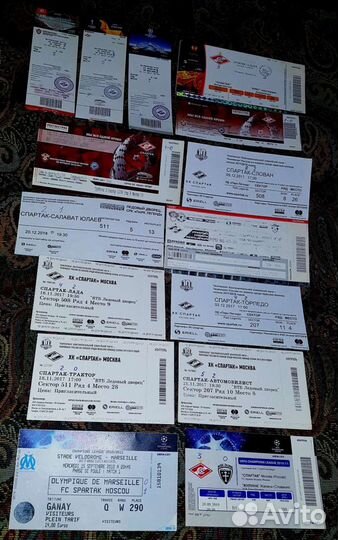 Билеты с матчей команды Спартак