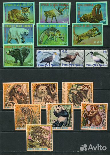 Почтовые марки Фауна лот №5 (в лоте 4 листа )