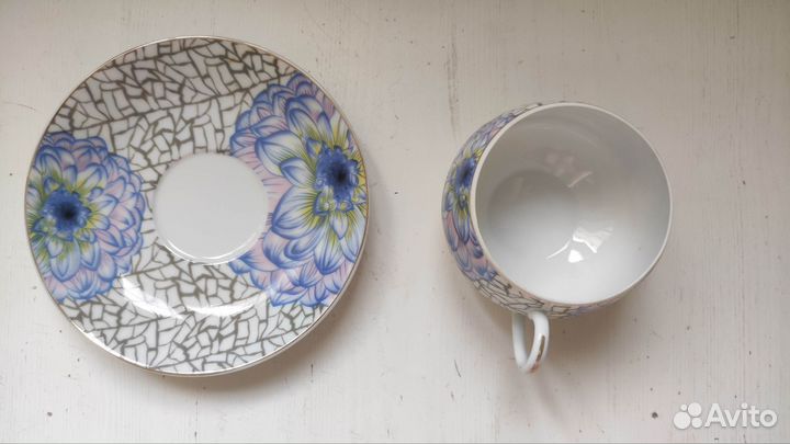 Чашка с блюдцем чайная пара фарфор