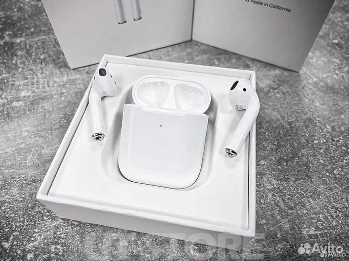 Airpods 2 + чехол + палочка для очистки в подарок