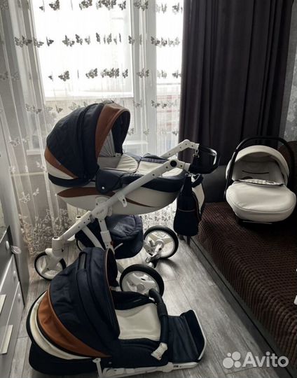 Коляска adamex barletta 2 в 1 + переносная люлька