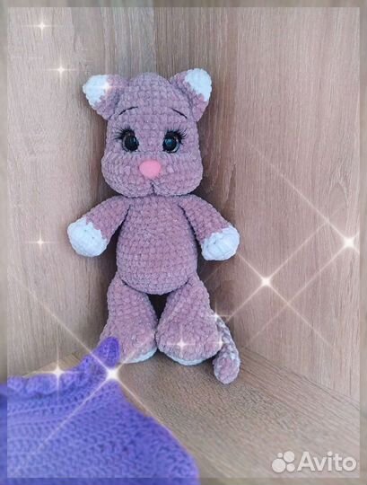 Киска плюшевая, ручная работа