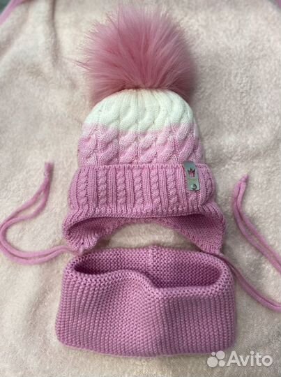 Новый Зимний комплект шапка и шарф детский