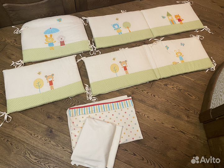 Набор бортики в кровать и белье Perina