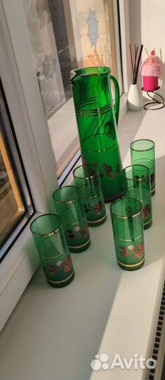 Набор графин и стаканы богемия