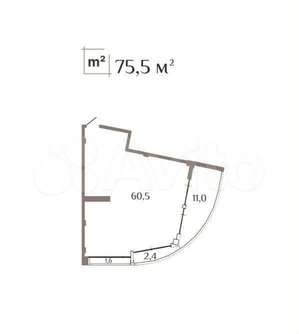 2-к. апартаменты, 75,5 м², 4/11 эт.