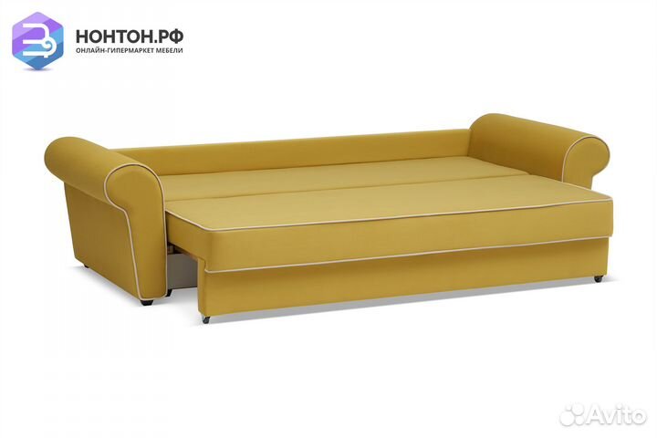 Диван еврокнижка Прованс 3-х местный горчичный